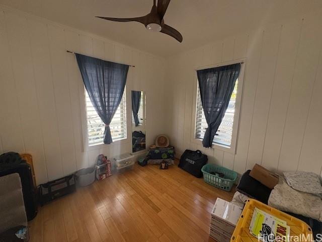 1704 Kamamalu Ave, Honolulu, HI 96813 - living area with a ceiling fan, hardwood / wood-style flooring, and plenty of natural light