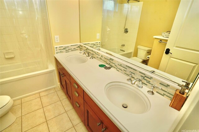 91-1103 Waikai St, Ewa Beach, HI 96706 - full bath with toilet, shower / bath combination, double vanity, and tile patterned flooring