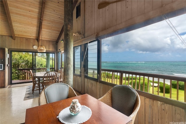 56-189 Kamehameha Hwy, Kahuku, HI 96731 - sunroom / solarium featuring view of water and beach
