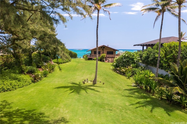 56-189 Kamehameha Hwy, Kahuku, HI 96731 - view of grassy yard featuring a water view