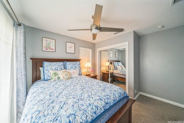 91-2222 Kanela St Unit T88, Ewa Beach, HI 96706 - bedroom featuring carpet flooring, baseboards, ceiling fan, and a closet