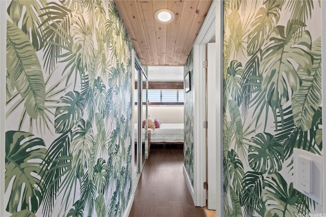 419 Keoniana St Unit 1003, Honolulu, HI 96815 - corridor with wood ceiling and wood finished floors