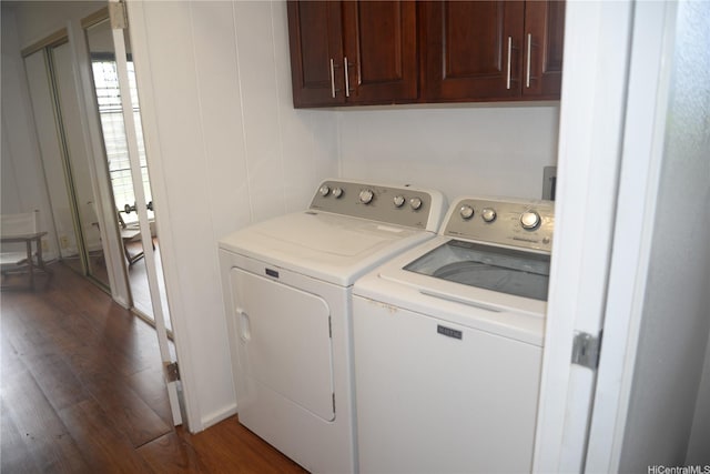 98-524 Lulu Pl Unit 84, Aiea, HI 96701 - laundry room with separate washer and dryer, cabinet space, and wood finished floors