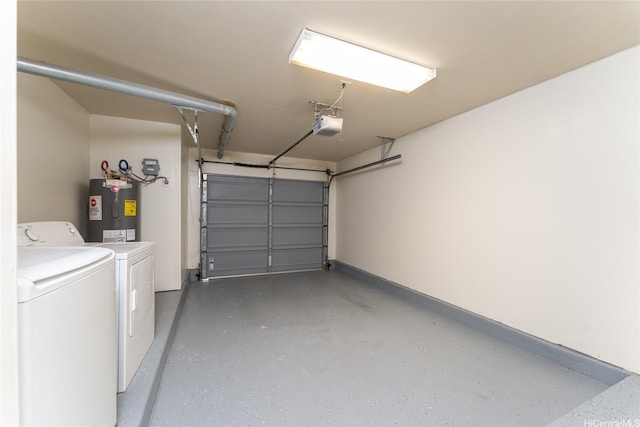 91-1031 Kaimalie St Unit 4P4, Ewa Beach, HI 96706 - garage featuring electric water heater, washing machine and clothes dryer, and a garage door opener