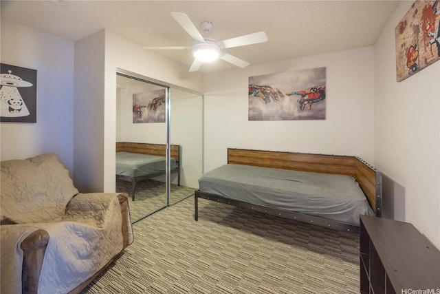 7000 Hawaii Kai Dr Unit 2702, Honolulu, HI 96825 - carpeted bedroom featuring a closet and a ceiling fan