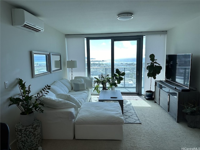 600 Ala Moana Blvd Unit 1907, Honolulu, HI 96813 - carpeted living room with a wall mounted AC