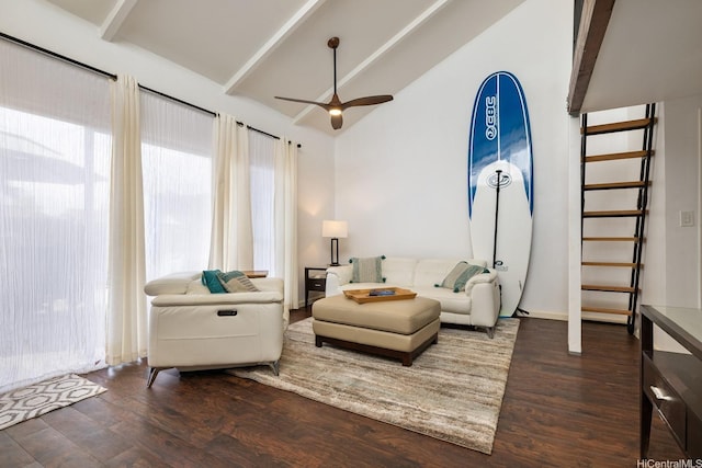 94-423 Keaoopua St Unit 155, Mililani, HI 96789 - living room with wood finished floors, ceiling fan, and lofted ceiling