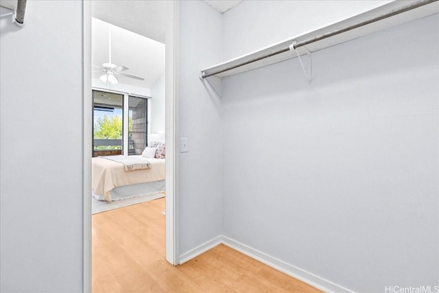 333 Aoloa St Unit 329, Kailua, HI 96734 - spacious closet featuring light wood finished floors and a ceiling fan