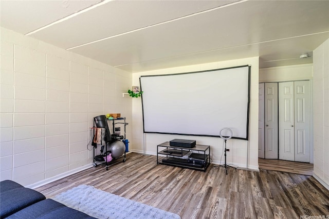 95-024 Waihau St Unit 16A, Mililani, HI 96789 - home theater room with wood finished floors and tile walls