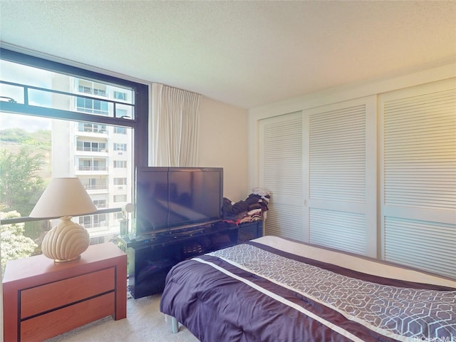 1015 Wilder Ave Unit 1003, Honolulu, HI 96822 - carpeted bedroom featuring a closet and a textured ceiling