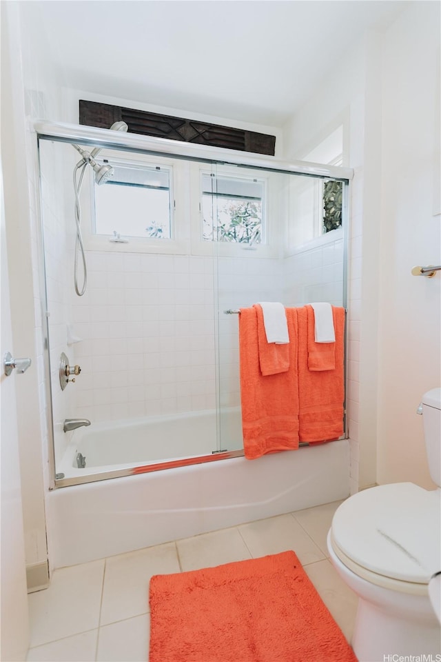 769 Elepaio St, Honolulu, HI 96816 - bathroom featuring plenty of natural light, bath / shower combo with glass door, and tile patterned flooring