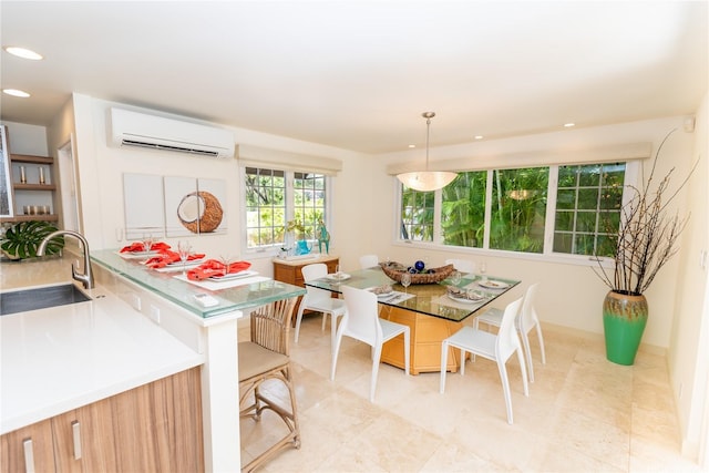 769 Elepaio St, Honolulu, HI 96816 - dining room with a wall mounted air conditioner and recessed lighting