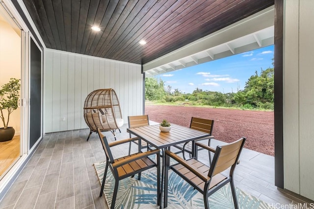 view of patio with outdoor dining area