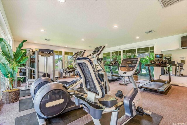 520 Lunalilo Home Rd Unit 7121, Honolulu, HI 96825 - exercise room featuring recessed lighting
