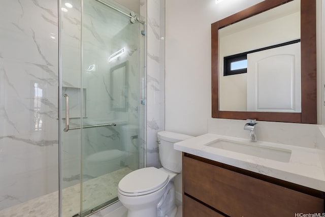 332 Iolani Ave, Honolulu, HI 96813 - bathroom with toilet, a marble finish shower, and vanity