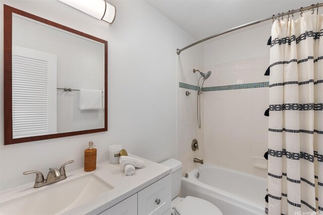 549 Keolu Dr Unit C, Kailua, HI 96734 - full bathroom with shower / bath combo with shower curtain, vanity, and toilet