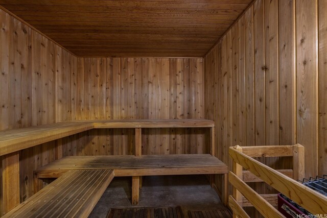 5070 Likini St Unit 1409, Honolulu, HI 96818 - relaxing sauna with wooden ceiling and wood walls
