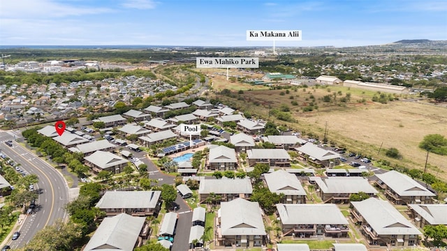 91-925 Puahala St Unit 44B, Ewa Beach, HI 96706 - aerial view of property and surrounding area featuring nearby suburban area