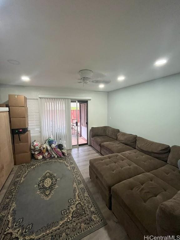 94-1436 Lanikuhana Ave Unit 467, Mililani, HI 96789 - living room with recessed lighting and light wood-style floors
