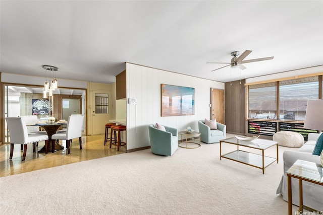 3483 Ala Hinalo St, Honolulu, HI 96818 - living room with ceiling fan and carpet flooring