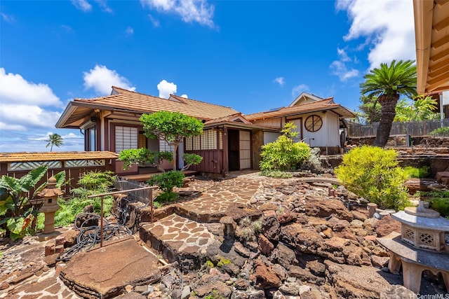 748 Ocean View Dr, Honolulu, HI 96816 - view of front of property with a tile roof and a patio