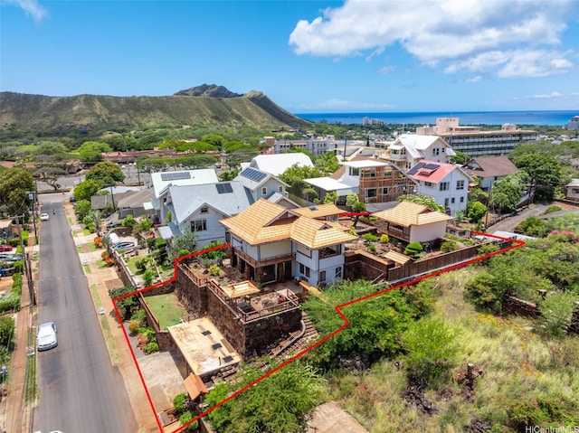 748 Ocean View Dr, Honolulu, HI 96816 - aerial view of property's location with property boundaries highlighted and a nearby body of water