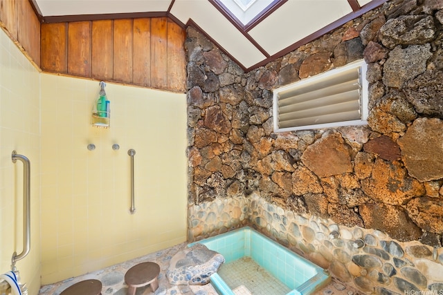 748 Ocean View Dr, Honolulu, HI 96816 - bathroom featuring vaulted ceiling