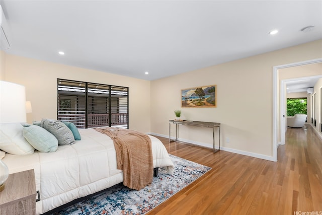 3002 Diamond Head Rd, Honolulu, HI 96815 - bedroom with light wood-type flooring, baseboards, and recessed lighting
