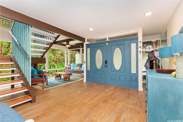 1149 Maunawili Rd, Kailua, HI 96734 - foyer entrance featuring wood finished floors and stairway
