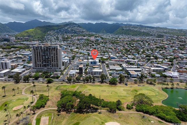 738 Palani Ave Unit 401, Honolulu, HI 96816 - aerial overview of property's location with a water and mountain view and a golf club