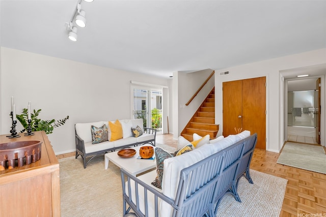 521 Prospect St, Honolulu, HI 96813 - living area featuring stairs