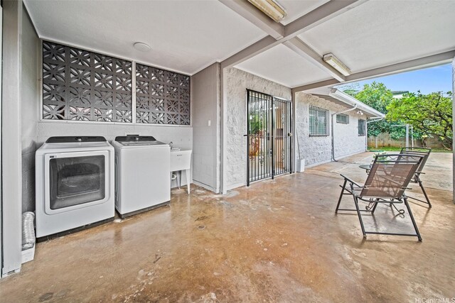 94-860 Kuhaulua St, Waipahu, HI 96797 - laundry room with independent washer and dryer and plenty of natural light