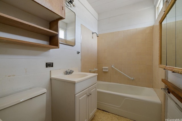 2137 Oahu Ave, Honolulu, HI 96822 - bathroom featuring vanity, toilet, and washtub / shower combination