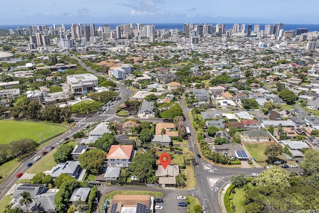 2137 Oahu Ave, Honolulu, HI 96822 - aerial view of property's location featuring city skyline