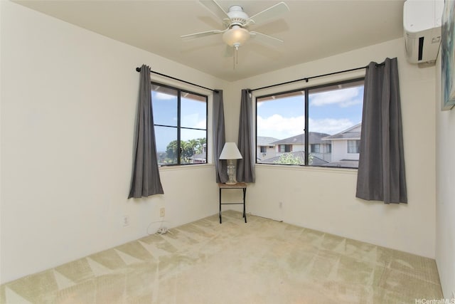94-1014 Makakoa Loop, Waipahu, HI 96797 - carpeted spare room featuring healthy amount of natural light, a ceiling fan, and a wall mounted AC