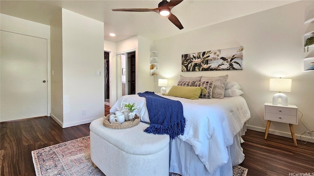95-786 Wikao St Unit M103, Mililani, HI 96789 - bedroom with wood finished floors, a closet, and ceiling fan