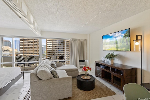 1777 Ala Moana Blvd Unit 1517, Honolulu, HI 96815 - living area featuring tile patterned flooring and a textured ceiling