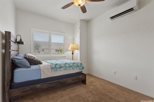 1166 Kukulu St Unit 706, Kapolei, HI 96707 - carpeted bedroom featuring an AC wall unit and a ceiling fan