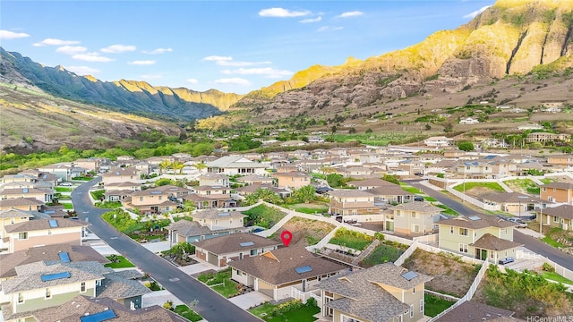 84-814 Maiola St Unit 39, Waianae, HI 96792 - aerial view of property and surrounding area featuring a mountain backdrop and nearby suburban area
