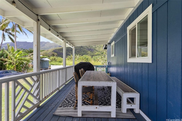 53-440 Kamehameha Hwy Unit 8, Hauula, HI 96717 - wooden terrace featuring a mountain view