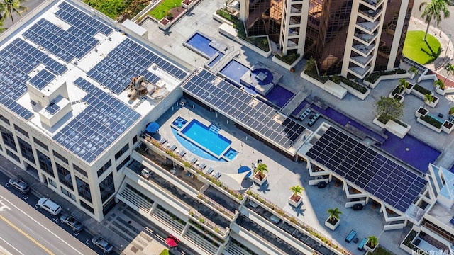 725 Kapiolani Blvd Unit 1105, Honolulu, HI 96813 - bird's eye view of a pool area