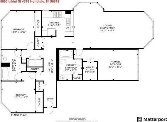 5080 Likini St Unit 518, Honolulu, HI 96818 - property floor plan