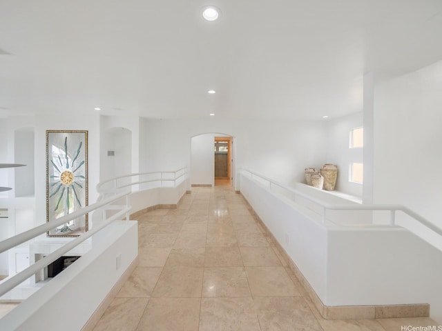 756 Mokulua Dr, Kailua, HI 96734 - hall with arched walkways and recessed lighting