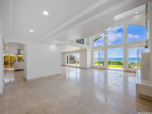 756 Mokulua Dr, Kailua, HI 96734 - spare room with recessed lighting and a water view