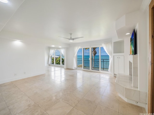 756 Mokulua Dr, Kailua, HI 96734 - unfurnished room with a ceiling fan and light tile patterned flooring