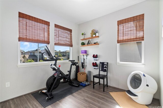 91-1123 Hokua St, Ewa Beach, HI 96706 - workout area featuring wood finished floors