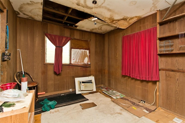 756 Iaukea St, Honolulu, HI 96813 - misc room featuring wooden walls and a wall unit AC