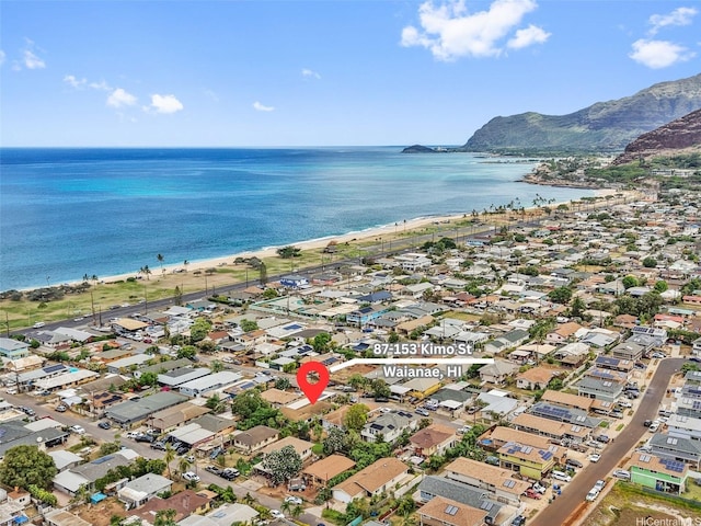 87-153 Kimo St, Waianae, HI 96792 - aerial overview of property's location featuring a water and mountain view