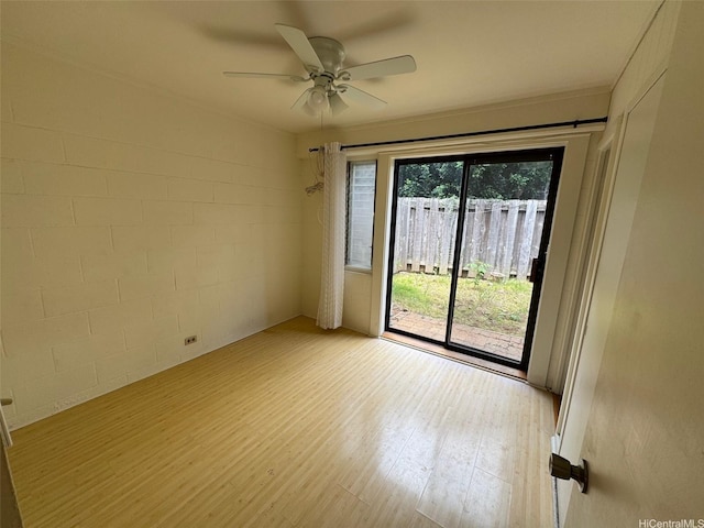 1617 Miller St Unit 3, Honolulu, HI 96813 - spare room with wood finished floors and a ceiling fan