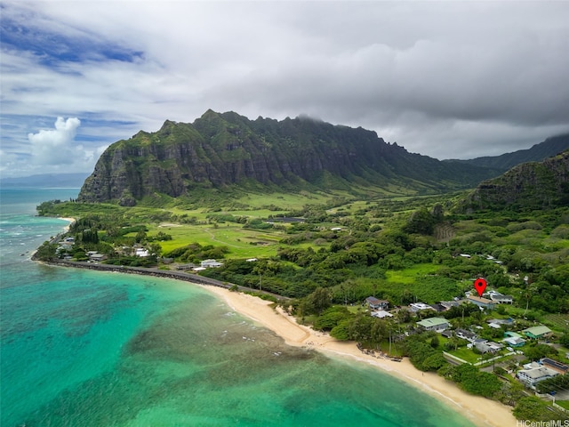 51-17 Kaaawa Pl, Kaaawa, HI 96730 - drone / aerial view of a water and mountain view and a forest